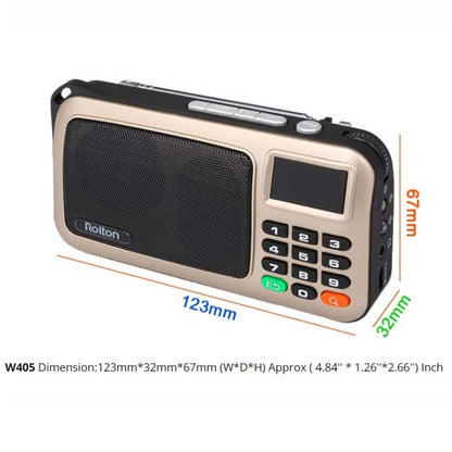 Rolton W405 Portable Mini FM Radio TF Card USB Receiver Music Player with LED Display(Blue) - Radio Player by Rolton | Online Shopping UK | buy2fix