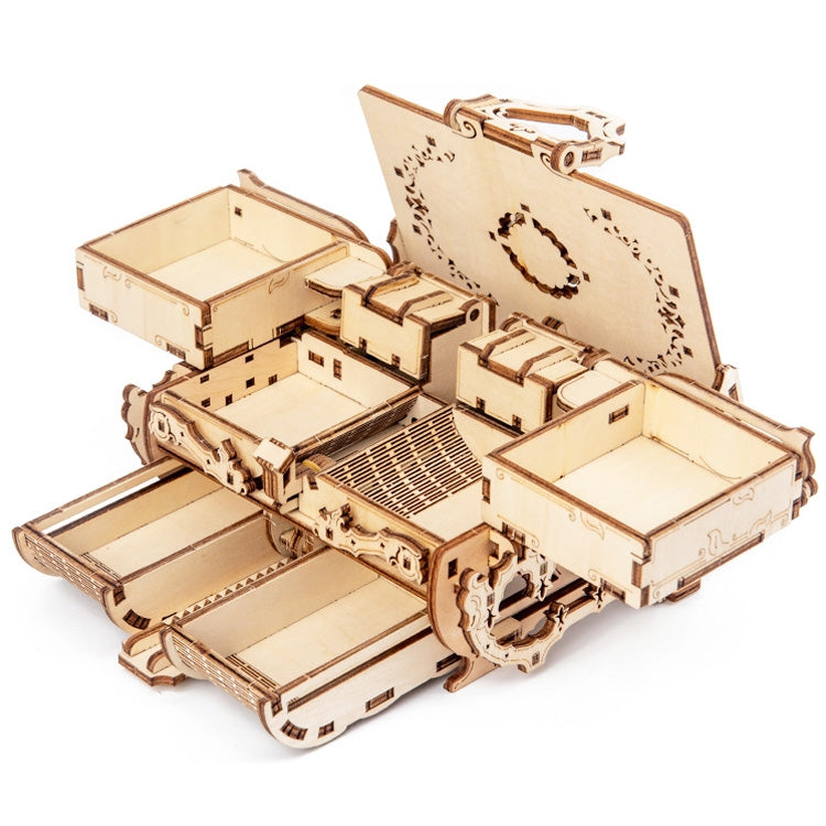 Wooden Machinery Antique Box DIY Gift Gear Rotating Model 3D Assembly Puzzle Educational Toy - Model Toys by buy2fix | Online Shopping UK | buy2fix