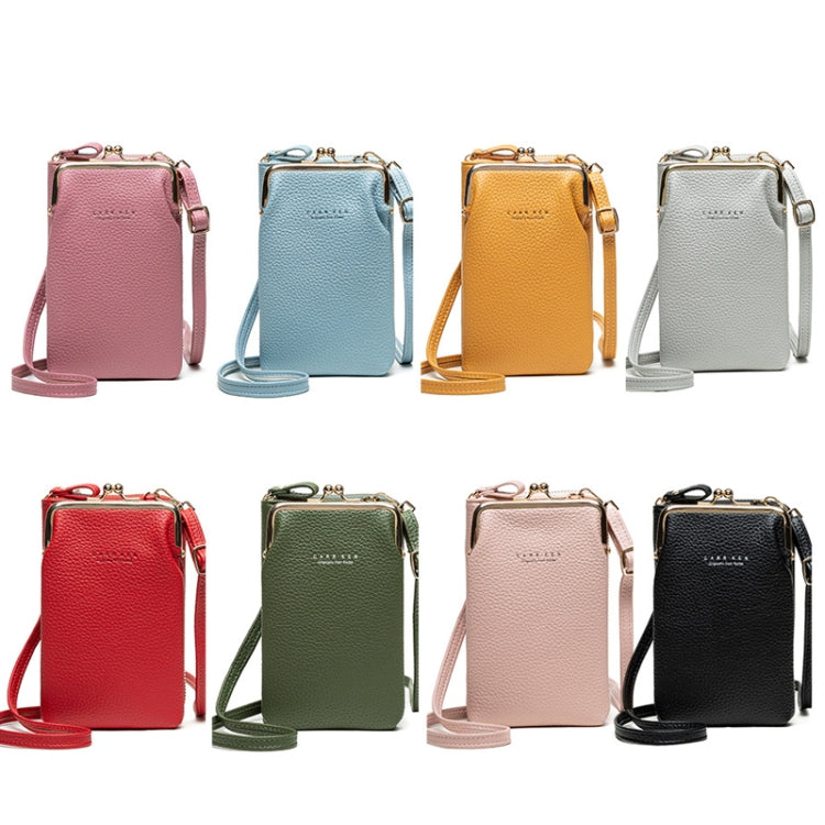 H2107 Ladies Mobile Phone Bag Shoulder Messenger Bag Pebbled Zipper Wallet(Gray) - Home & Garden by buy2fix | Online Shopping UK | buy2fix