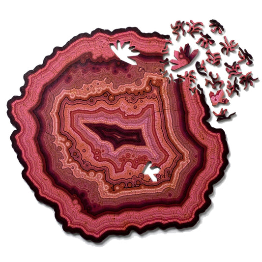 Allotype Agate Puzzle Difficult Wooden Jigsaw Puzzle Toy(Red) - Puzzle Toys by buy2fix | Online Shopping UK | buy2fix