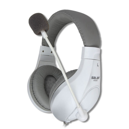 Salar A566 Subwoofer Gaming Headset with Microphone, Cable Length: 2.3m(White) - Multimedia Headset by Salar | Online Shopping UK | buy2fix
