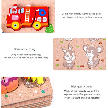 2 PCS Wood Blocks Cutting or Stringing Cube Puzzle Early Education Intelligence Toys For Children(Ocean-Stringing) - Early Education Toys by buy2fix | Online Shopping UK | buy2fix