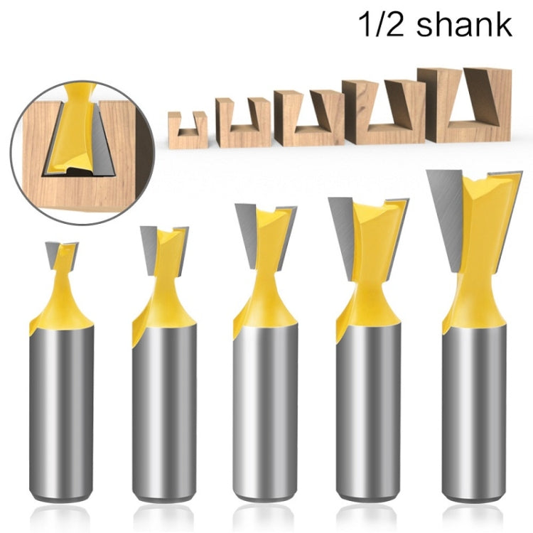 1/2 Handle Dovetail Cutter Wood Engraving Small Milling Cutter, Specification: 1/2x5/8mm - Others by buy2fix | Online Shopping UK | buy2fix