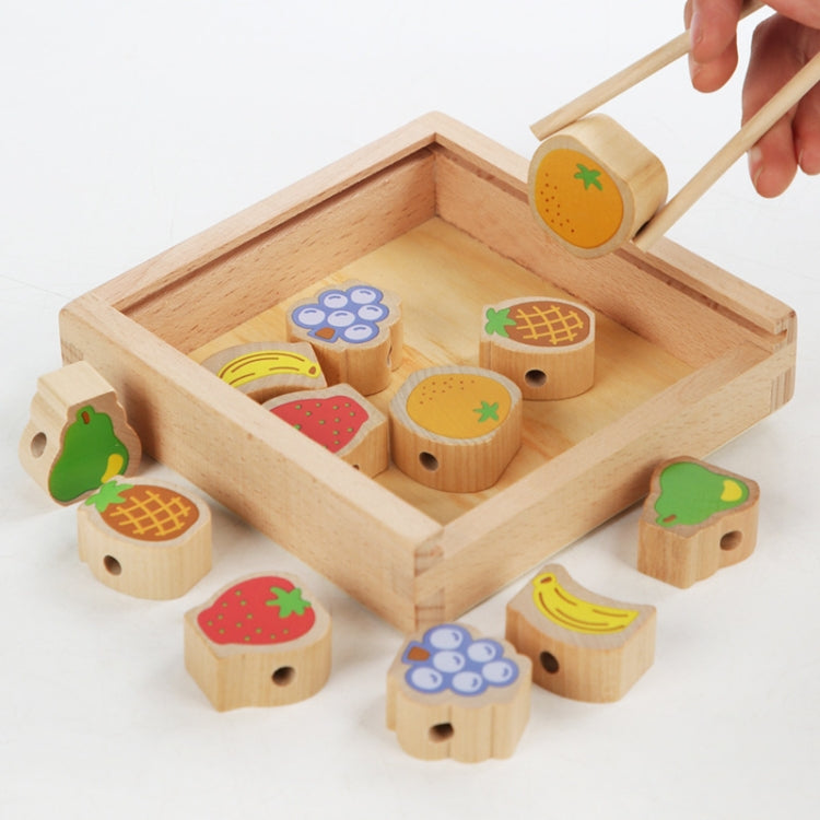 Monki Children Wooden Fruits Beads Building Blocks Wearing Rope Game Puzzle Toys - Early Education Toys by buy2fix | Online Shopping UK | buy2fix