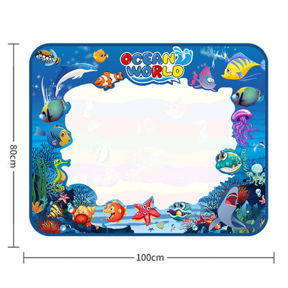 6614 Children Water Drawing Canvas Magic Graffiti Mat, Size: 100 x 80cm Blue Version - Drawing Toys by buy2fix | Online Shopping UK | buy2fix