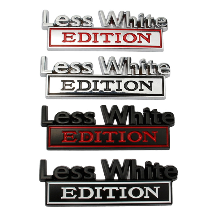 2 PCS Car Metal Leaf Board Label Less White Edition Modified Body Labeling(Silver Black) - Decorative Sticker by buy2fix | Online Shopping UK | buy2fix