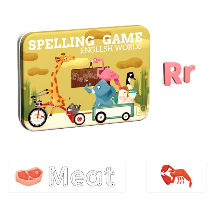 English Letter Word Spelling Learning Toy Wooden Puzzle Practice Cards(Yellow Box) - Early Education Toys by buy2fix | Online Shopping UK | buy2fix