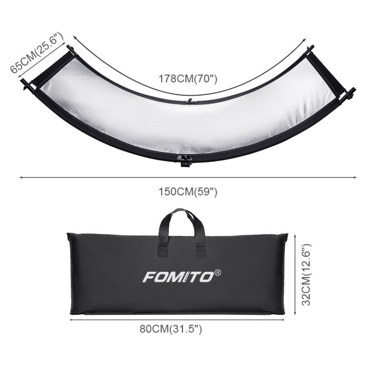 FOMITO U-Shaped Curved  Photo Studio Reflector Board 4 In 1 Gold Silver White Black Reflective Board - Camera Accessories by buy2fix | Online Shopping UK | buy2fix