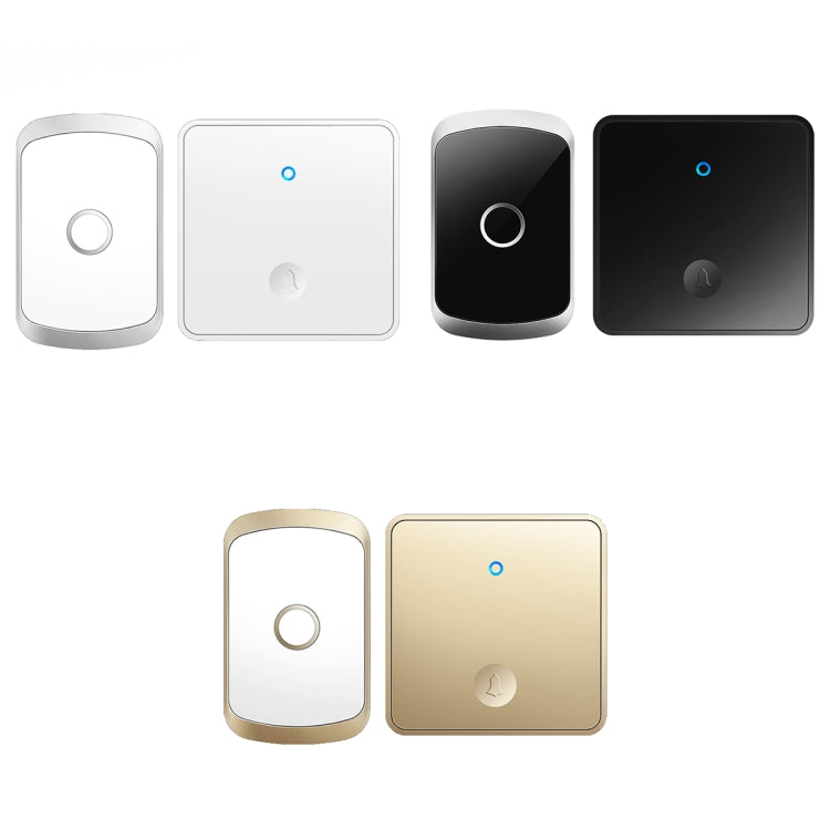 CACAZI FA50 1 For 1 Push-button Self-generating Wireless Doorbell, Plug:AU Plug(Black) - Wireless Doorbell by CACAZI | Online Shopping UK | buy2fix