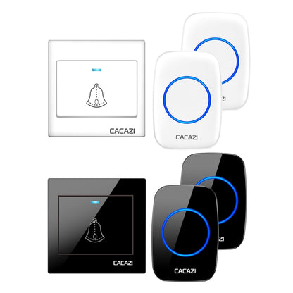 CACAZI H10 1 For 2 Home Wireless Music Doorbell without Battery, Plug:US Plug(White) - Security by CACAZI | Online Shopping UK | buy2fix