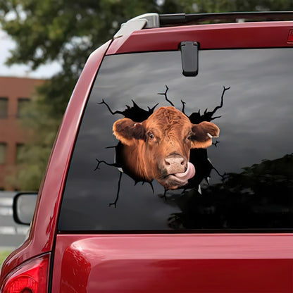 7 PCS Animal Wall Stickers Cattle Head Hoisting Car Window Static Stickers(Cow 06) - In Car by buy2fix | Online Shopping UK | buy2fix