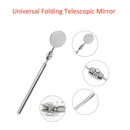 3 PCS Car Repair Detection Mirror Universal Folding Telescopic Mirror Welding Chassis Inspection Mirror, Model: Black Handle 50mm - In Car by buy2fix | Online Shopping UK | buy2fix
