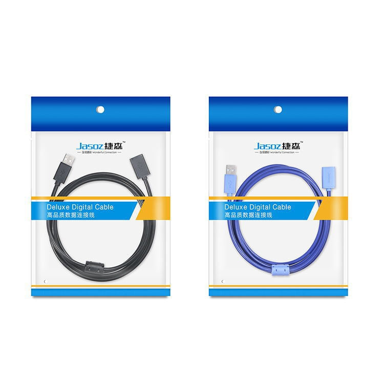 3 PCS Jasoz USB Male to Female Oxygen-Free Copper Core Extension Data Cable, Colour: Dark Blue 5m - USB Cable by buy2fix | Online Shopping UK | buy2fix