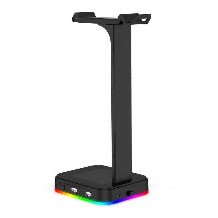 RGBD9 RGB Headset Stand Color-Changing Gaming Headset Stand Gaming Headset Display Stand with Dual USB Ports(Black) - Headset Stand by buy2fix | Online Shopping UK | buy2fix