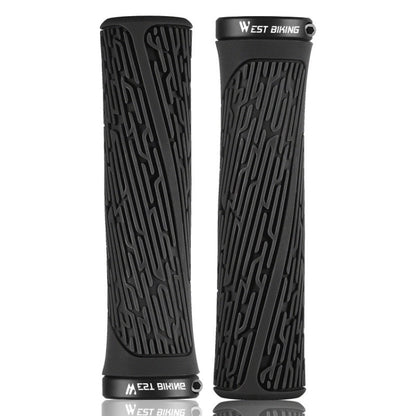 1 Pair WEST BIKING YP0804061 Bicycle Anti-Slip Shock Absorber Grip Mountain Bike Rubber Handlebar Cover(Black) - Outdoor & Sports by WEST BIKING | Online Shopping UK | buy2fix