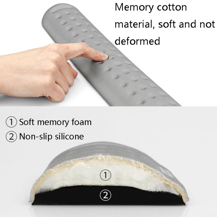 Baona Silicone Memory Cotton Wrist Pad Massage Hole Keyboard Mouse Pad, Style: Medium Keyboard Rest (Black) - Mouse Pads by Baona | Online Shopping UK | buy2fix