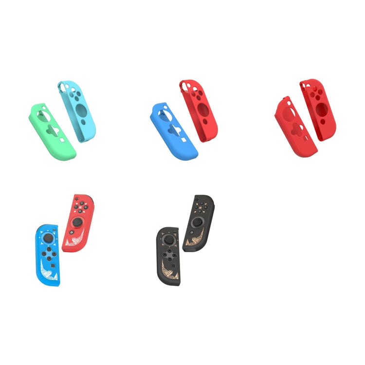 IINE Gamepad Silicone Flat Protective Sleeve Handle Split Silicone Case For Nintendo Switch Joy-Con(Red Blue-L501) - Cases by IINE | Online Shopping UK | buy2fix