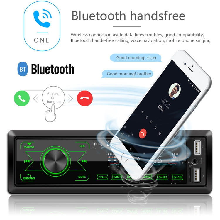 A2818 Car Bluetooth Speakerphone Car MP3 Player Function Touch Double U Disk Colorful Lights Radio, Specification: Standard+8G Memory Card - In Car by buy2fix | Online Shopping UK | buy2fix