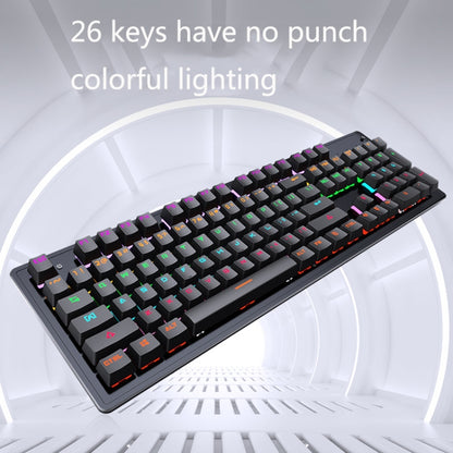 LEAVEN K880 104 Keys Gaming Green Axis Office Computer Wired Mechanical Keyboard, Cabel Length:1.6m(Black) - Wired Keyboard by LEAVEN | Online Shopping UK | buy2fix