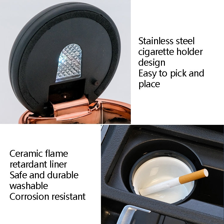 Car Ashtray Mini With Lamp And Cover Car Ashtray(N18A Silver) - In Car by buy2fix | Online Shopping UK | buy2fix