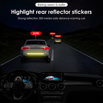 5 Sets Car Trunk Reflective Decorative Strip Anti-Scratch Car Tail Warning Decorative Stickers(Yellow) - In Car by buy2fix | Online Shopping UK | buy2fix