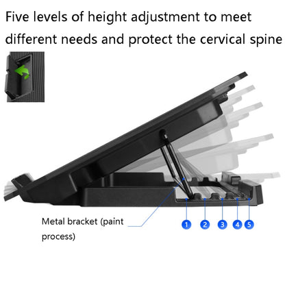 ICE COOREL N106 Laptop Base Adjustment Radiator Dual-Fan Notebook Cooling Bracket, Colour: Standard Version (Blue Light) - Computer & Networking by ICE COOREL | Online Shopping UK | buy2fix