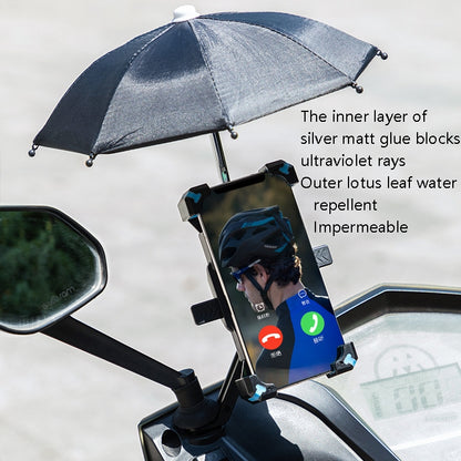 CYCLINGBOX Bicycle Mobile Phone Bracket With Parasol Rider Mobile Phone Frame, Style: Handlebar Installation (Black) - Holders by CYCLINGBOX | Online Shopping UK | buy2fix