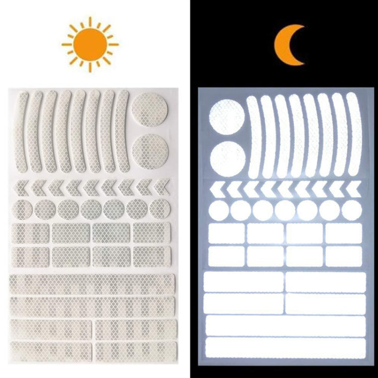 2 Sets Bicycle Honeycomb Reflective Sticker Night Reflective Logo Grid Stripe Warning Strip(White) - Decorative Accessories by buy2fix | Online Shopping UK | buy2fix