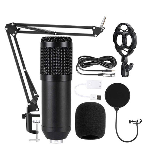 BM800 Condenser Microphone Set With USB Sound Card(Black And Black Net) - Consumer Electronics by buy2fix | Online Shopping UK | buy2fix