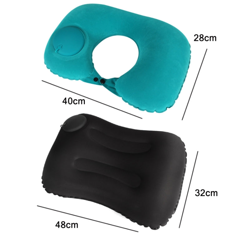 Travel Inflatable Press U-Shaped Neck Guard Pillow, Colour: Flocked U009-05（Dark Blue） - Home & Garden by buy2fix | Online Shopping UK | buy2fix