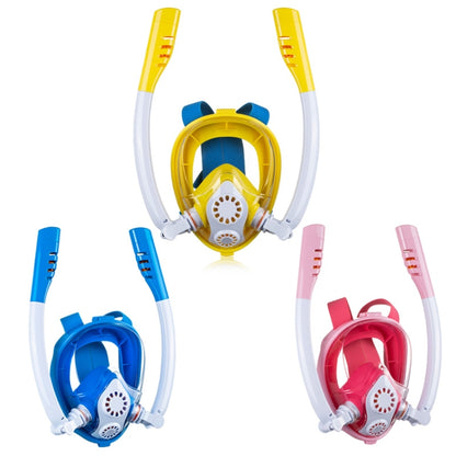 Kids Double Tube Full Dry Silicone Diving  Snorkeling Mask Swimming Glasses, Size: XS(White Yellow) - DJI & GoPro Accessories by buy2fix | Online Shopping UK | buy2fix