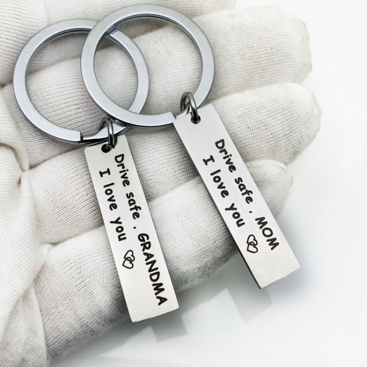 10 PCS C1010 Drive Safe Stainless Steel Tag Keychain 10x40mm(DAD) - In Car by buy2fix | Online Shopping UK | buy2fix