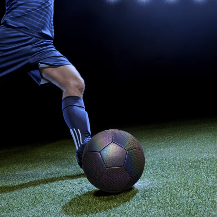 MILACHIC Night Light Football PU Opera Sewed School Training Football(No.5 Light Version Honeycomb Black 5062) - Balls by MILACHIC | Online Shopping UK | buy2fix