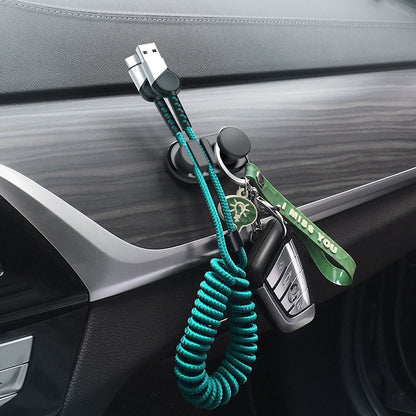 3 PCS Car Sticky Storage Data Cable Hook(Dark Green) - In Car by buy2fix | Online Shopping UK | buy2fix