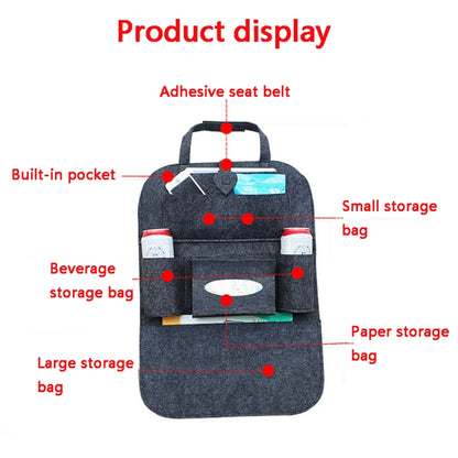 Thicken Felt Cloth Car Seat Storage Bag(Rose Red) - In Car by buy2fix | Online Shopping UK | buy2fix