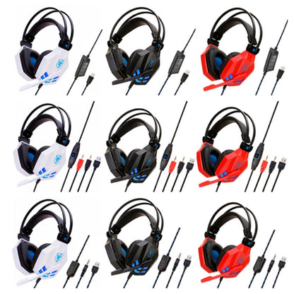 Soyto SY850MV Luminous Gaming Computer Headset For PC (White Blue) - Multimedia Headset by Soyto | Online Shopping UK | buy2fix