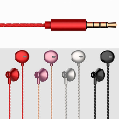 2 PCS TS720 3.5mm Heavy Bass Metal Earbud Wired Earphone(Red) - Normal Style Earphone by buy2fix | Online Shopping UK | buy2fix