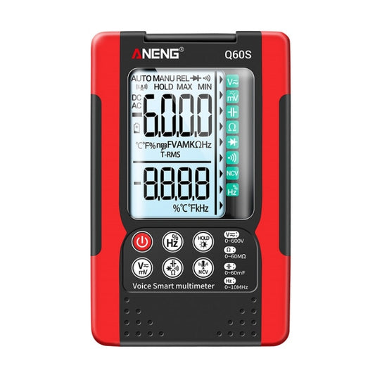 ANENG Automatic Intelligent High Precision Digital Multimeter, Specification: Q60s Voice Control(Red) - Digital Multimeter by ANENG | Online Shopping UK | buy2fix