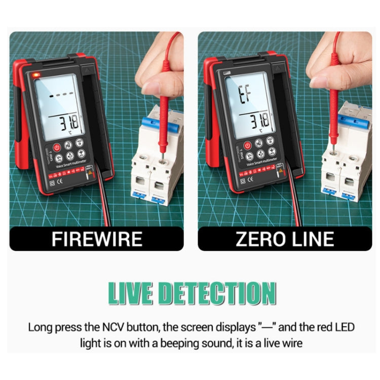 ANENG Automatic Intelligent High Precision Digital Multimeter, Specification: Q60s Voice Control(Red) - Consumer Electronics by ANENG | Online Shopping UK | buy2fix