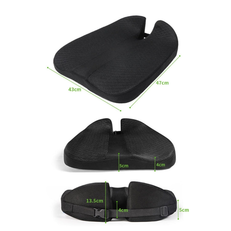 QFC060 V-shaped Car Memory Foam Non-slip Seat Cushion(Black) - In Car by buy2fix | Online Shopping UK | buy2fix