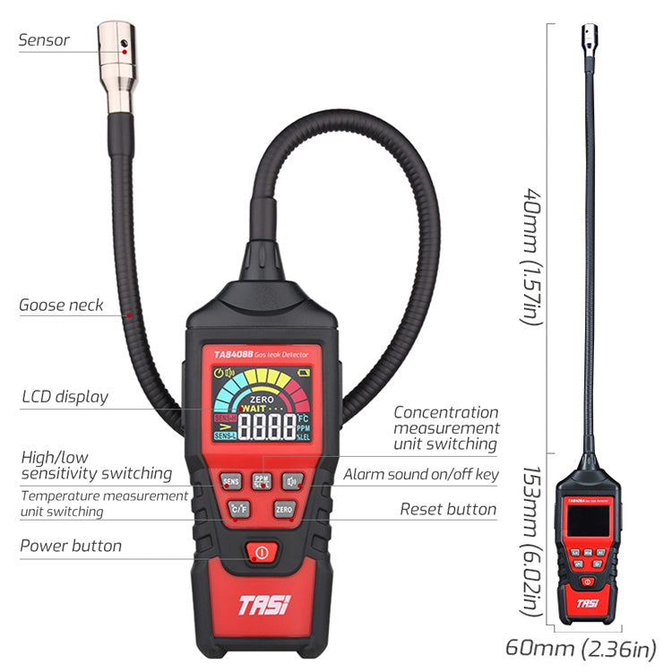 TASI Combustible Gas Detector Natural Gas Flammable Alarm Leak Detector, Specification: TA8408A - Consumer Electronics by TASI | Online Shopping UK | buy2fix