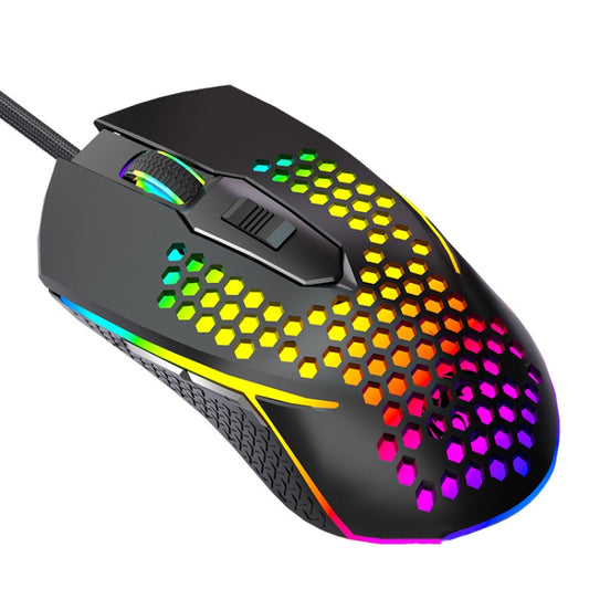 LEAVEN S50 6Keys Macro Definition Programmable RGB Lighted Gaming Wired Mouse, Cable Length: 1.5m(Black) - Wired Mice by LEAVEN | Online Shopping UK | buy2fix