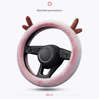 Antler Thick Plush Steering Wheel Cover, Style: D Type (Gray) - In Car by buy2fix | Online Shopping UK | buy2fix