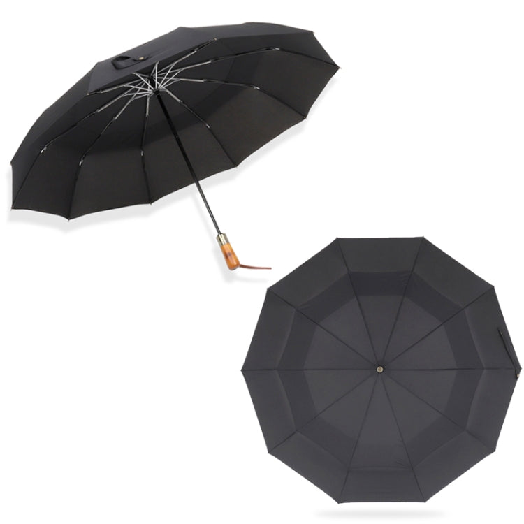 PARACHASE Ten-bone Double-layer Large Windproof Business Automatic Folding Umbrella(Black) - Umbrellas by PARACHASE | Online Shopping UK | buy2fix