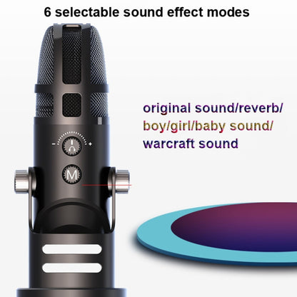 M9 RGB Condenser Microphone Built-in Sound Card,Style: Computer+Type-C+8pin+ 32G - Consumer Electronics by buy2fix | Online Shopping UK | buy2fix