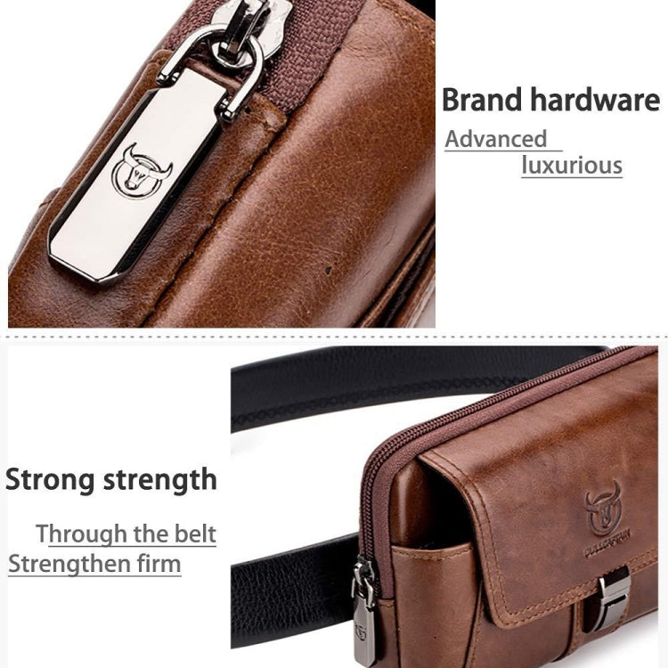 BULL CAPTAIN Multifunctional Leather Mobile Phone Small Waist Bag For Men(Horizontal Brown) - Home & Garden by BULL CAPTAIN | Online Shopping UK | buy2fix
