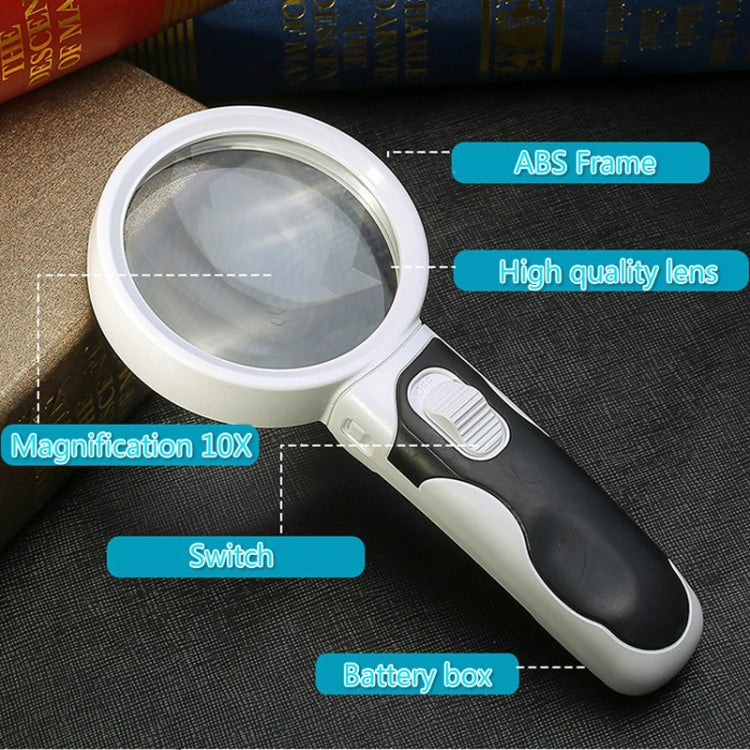 77350B Hand-Held With LED Light Reading Repair 10 Times Magnifier - Consumer Electronics by buy2fix | Online Shopping UK | buy2fix