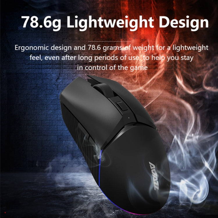 Ajazz I309Pro 1600 DPI 8 Keys Dual Mode Gaming Wireless Bluetooth Mouse(Black) - Wireless Mice by Ajazz | Online Shopping UK | buy2fix