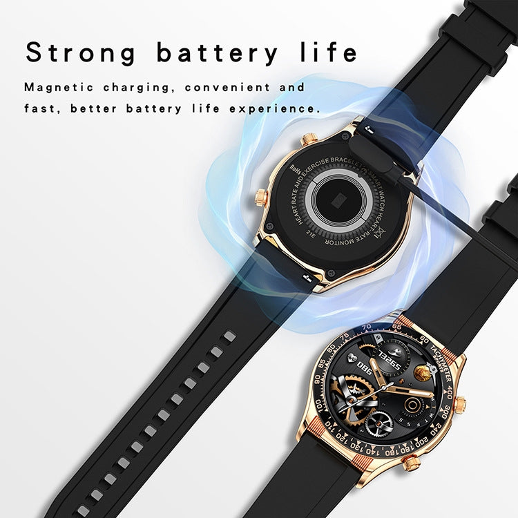 LOANIY E18 Pro Smart Bluetooth Calling Watch with NFC Function, Color: Gold Leather - Smart Wear by LOANIY | Online Shopping UK | buy2fix