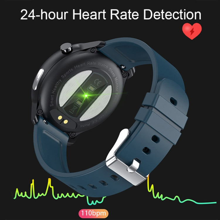 LOANIY E80 1.3 Inch Heart Rate Detection Smart Watch, Color: Blue Silicone - Smart Wear by LOANIY | Online Shopping UK | buy2fix